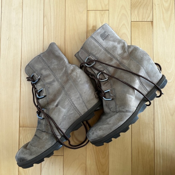 Sorel Joan of Arctic Ash Brown Wedge Boots Size 9.5 - Picture 4 of 8